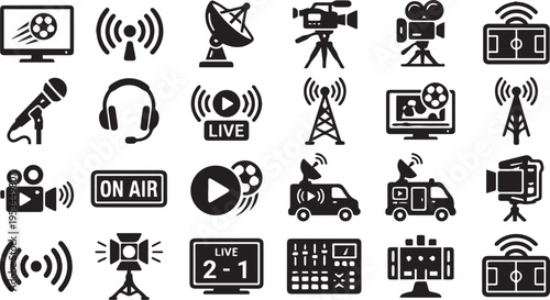 Soccer Live Streaming and World Cup Broadcasting Icons for 2026