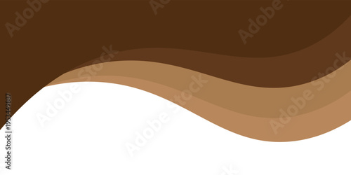 A clean and minimalist abstract background featuring smooth, flowing wave shapes in a gradient of rich chocolate brown, tan, and light beige. 