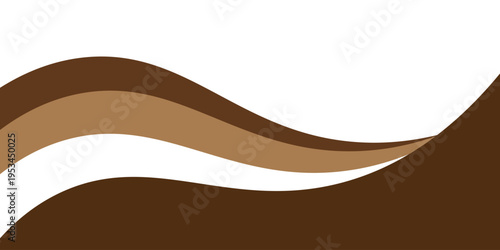 A modern and minimalist abstract background featuring smooth, flowing wave shapes in multiple shades of brown, from deep espresso to warm tan.