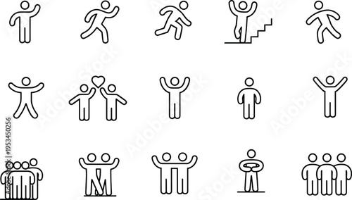 Black and white of people performing various activities and jobs professions