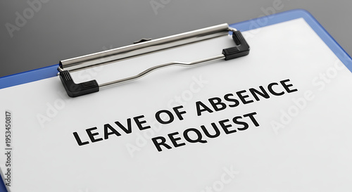 Important business document displaying a formal leave of absence request form for employees' planned time away