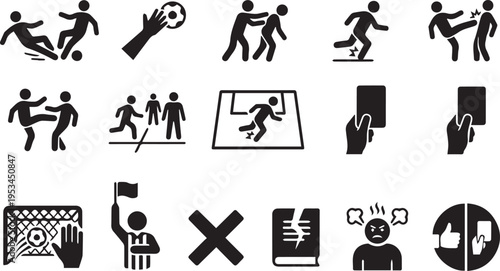 Ultimate Refereeing and Foul Icons for Soccer App Game Development