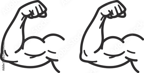 A pair of cartoon flexed biceps