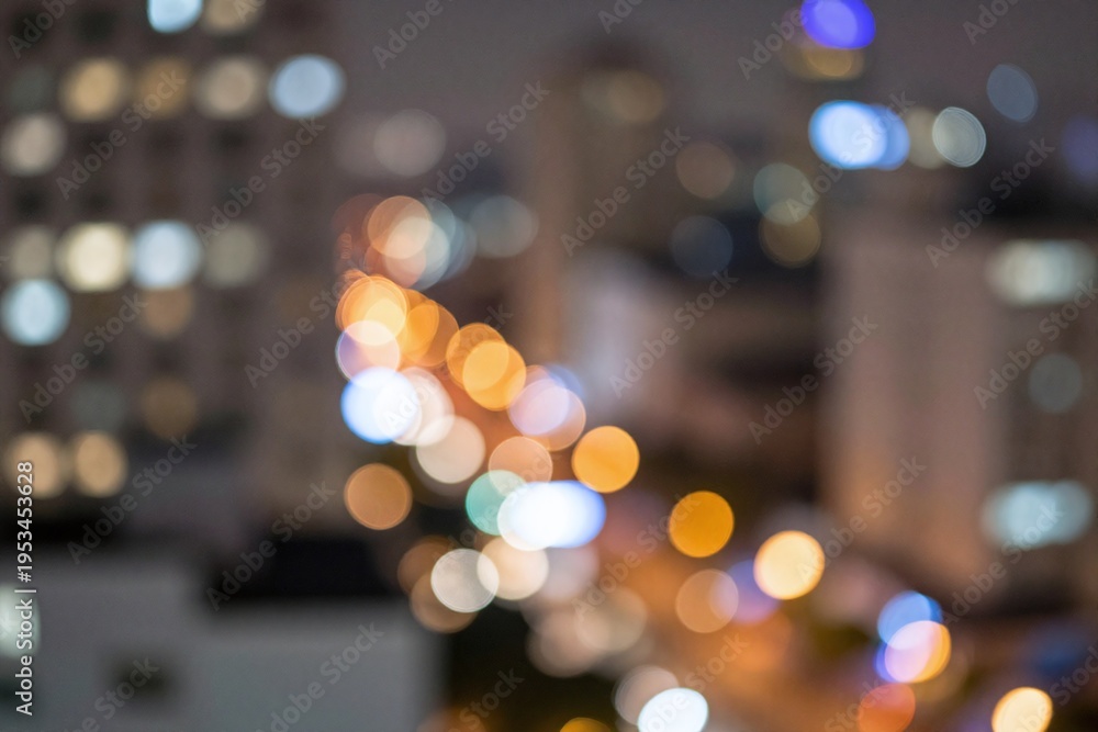 Fototapeta premium A blurry image of a city street at night_6