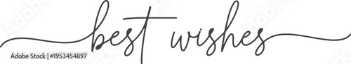 Best wishes continue line art handwritten script phrase.