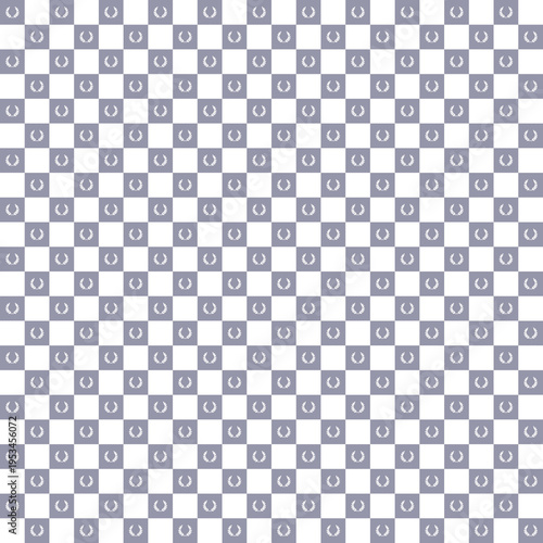 Checkerboard Pattern with Leaf Wreath Motifs vector background