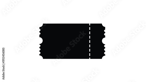 Black ticket stub with a jagged edge a striking silhouette