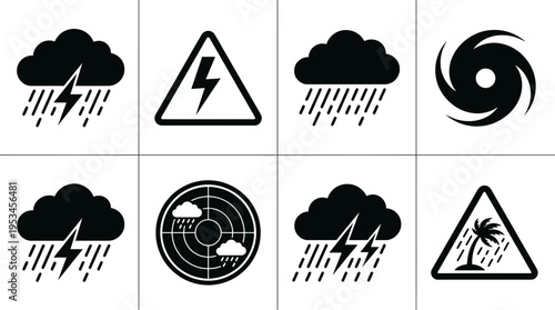 Weather Icons Vector – Storm Warning, Hurricane, Alert, Satellite, Shield, Radio TowerWeather Icons Vector – Storm Warning, Hurricane, Alert, Satellite, Shield, Radio Tower Graphic
Weather Ic Graphic
