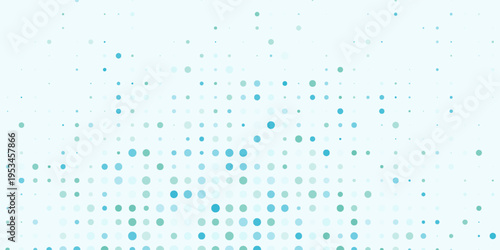 Light BLUE vector illustration which consist of circles. Dotted gradient design for your business. Creative geometric background in halftone style with colored spots.