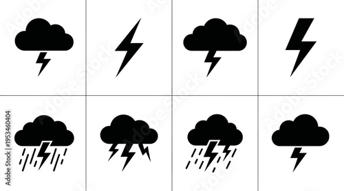 Weather Icons – Storms, Lightning, and Rain