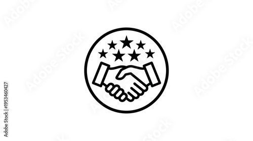 Agreement and Trust Icon with Stars
