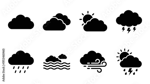 Weather Icons – Clouds, Rain, Thunderstorms, and Wind