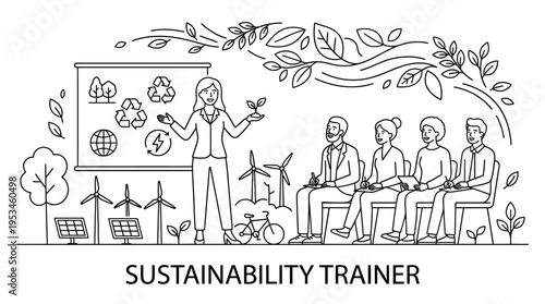 Sustainability Trainer Presenting Eco-Friendly Concepts