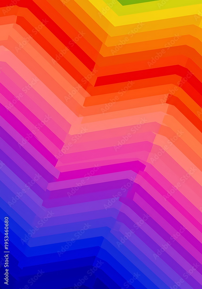 Fototapeta premium Vibrant Rainbow Zigzags: Abstract Art