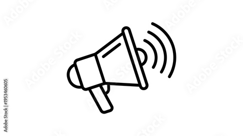 Minimalist Megaphone Icon Communication Concept