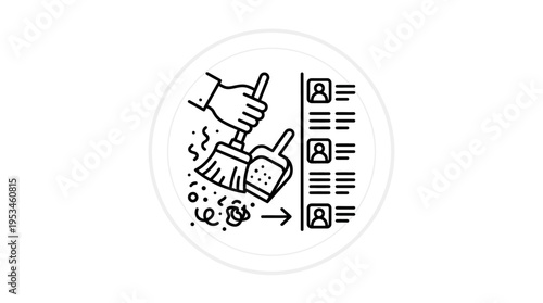 Data Cleansing and User Profile Management Icon