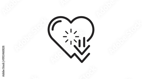 Heart Icon with Light and Down Arrows