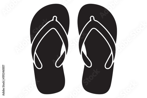 Summer flip flop sandals silhouette casual beach footwear illustration
