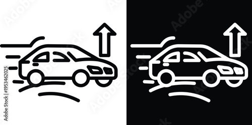 acceleration Two-tone version in black and white background