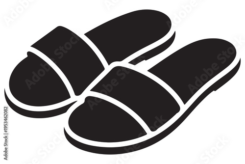 Summer flip flop sandals silhouette casual beach footwear illustration
