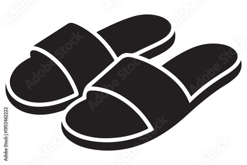 Summer flip flop sandals silhouette casual beach footwear illustration
