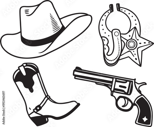 vector illustration of a cowboy