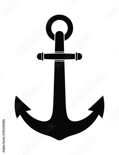 Vector of a nautical anchor with shading and thick lines