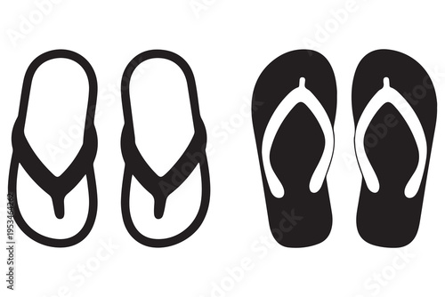 Summer flip flop sandals silhouette casual beach footwear illustration
