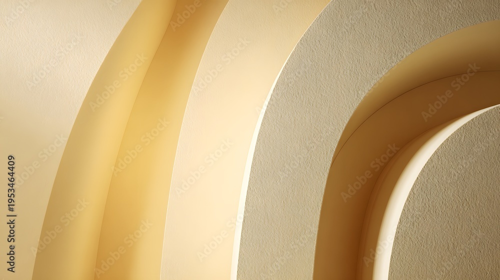 Fototapeta premium Abstract Golden Swirls and Curves with Soft Lighting.