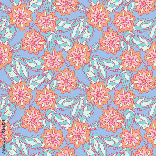 Olive Garden Boho Floral Damask Pattern