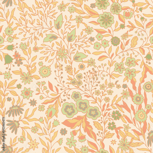 Romantic Pastel Wildflower Meadow Mint Print