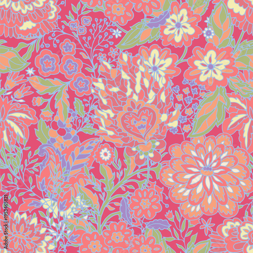 Artistic Magenta Blossom Floral Garden Print