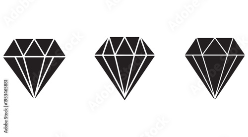 Black diamond icons in different orientations on white background  simple vector graphics