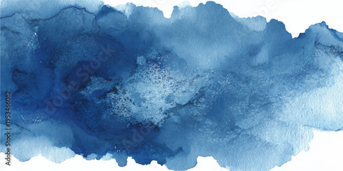 Oceanic Hues: A vibrant display of fluid blue watercolor paint, evoking the tranquility and depth of the ocean.