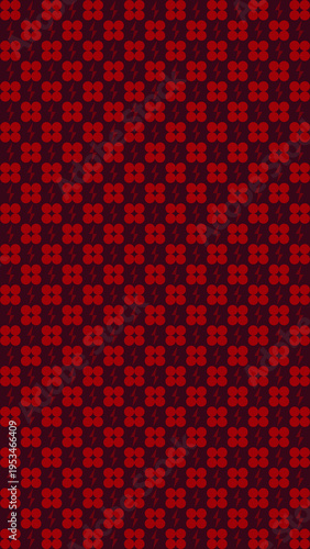 Photos Red and Burgundy Floral Checkerboard Pattern vector background