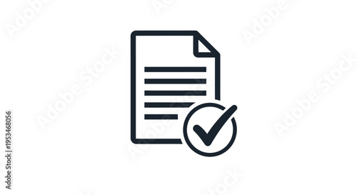 Checklist Document Icon Line Art.