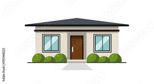 Simple Modern House Front Exterior.