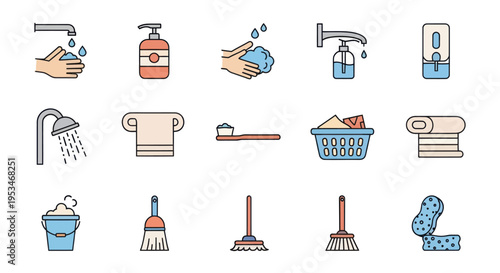 Bathroom Cleaning Supplies and Hygiene Items.