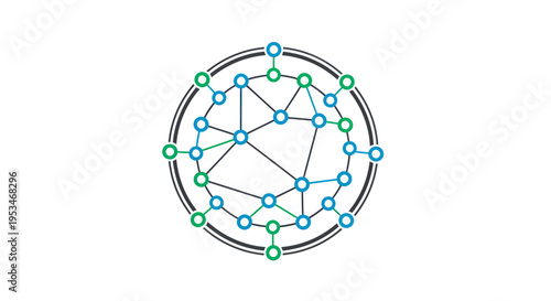 Network connections and nodes diagram.