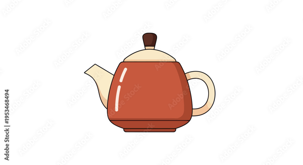 Obraz premium Brown Teapot with White Accents.