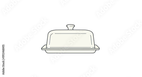 Butter dish with lid on plate.