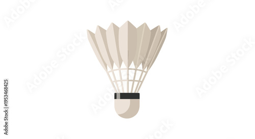 Shuttlecock in Flight with Feathers.