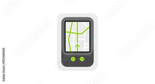 A black GPS device with green buttons.