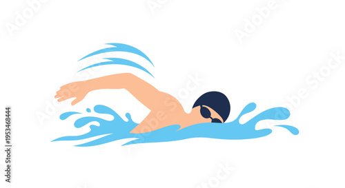 Man swimming in the water fast.