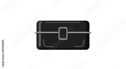 Black briefcase with metal clasp.