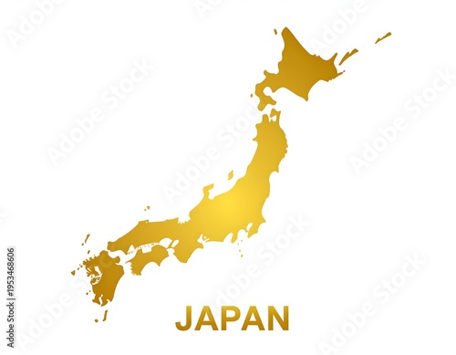 Golden map silhouette of a country with 