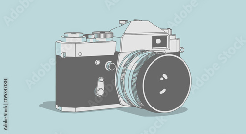 Camera body with lens attached side.