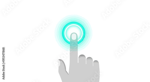 Hand with index finger touching circle.