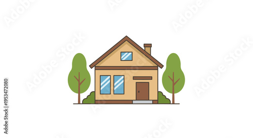 A cartoon drawing of a house.