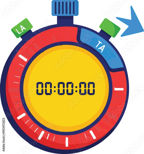 Colorful Stopwatch Timer Illustration